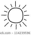 sun. hand drawn doodle line icon. 114239596