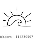 sun. hand drawn doodle line icon. 114239597