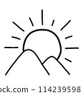 sun. hand drawn doodle line icon. 114239598