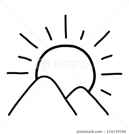 sun. hand drawn doodle line icon. sun. hand drawn doodle line icon. 114239598