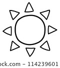 sun. hand drawn doodle line icon. 114239601