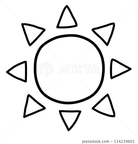 sun. hand drawn doodle line icon. sun. hand drawn doodle line icon. 114239601