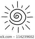 sun. hand drawn doodle line icon. 114239602