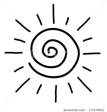 sun. hand drawn doodle line icon. 114239602