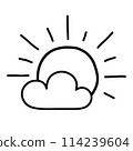 sun. hand drawn doodle line icon. 114239604