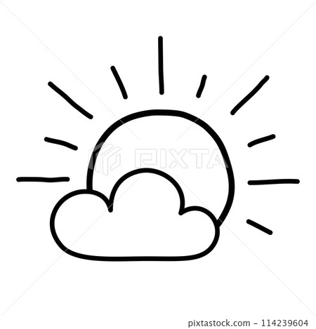 sun. hand drawn doodle line icon. sun. hand drawn doodle line icon. 114239604