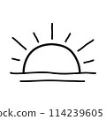 sun. hand drawn doodle line icon. 114239605