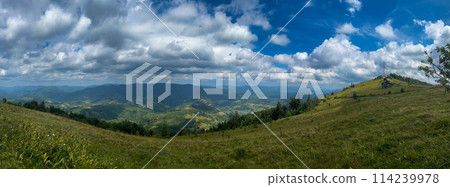 Panoramic view of Carpathian mountains in summer. Ukraine 114239978