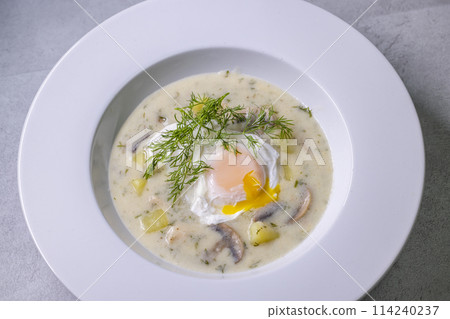 Typical czech cuisine kulajda soup Typical czech cuisine kulajda soup 114240237