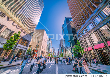Tokyo cityscape in Japan Ginza cityscape (pedestrian paradise) Tokyo cityscape in Japan Ginza cityscape (pedestrian paradise) 114240294