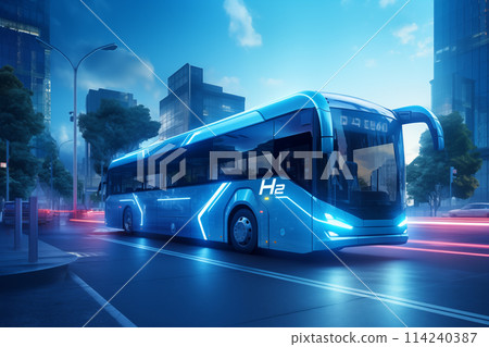 Futuristic hydrogen fuel cell bus concept 114240387