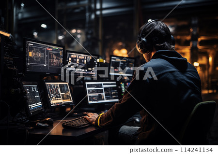 The operator controls the operation of the smart factory at the terminal 114241134