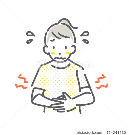 Premenstrual syndrome symptoms PMS Simple and stylish line drawing illustration 114241580