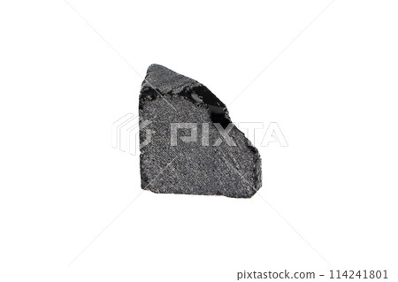 natural obsidian rough gem stone on the white background 114241801