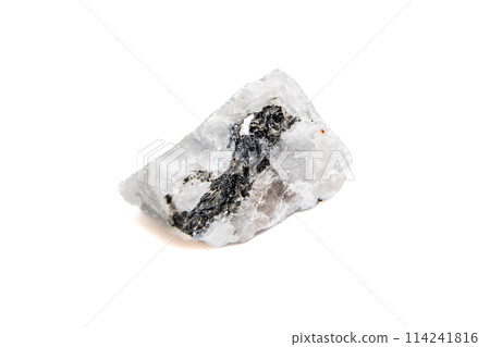 natural moonstone rough gem stone on the white background 114241816