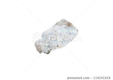 natural moonstone rough gem stone on the white background 114241819