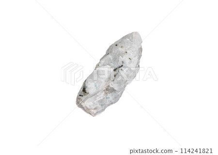 natural moonstone rough gem stone on the white background 114241821