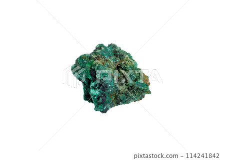 natural green malachite rough gem stone on the white background natural green malachite rough gem stone on the white background 114241842