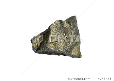 natural chalcopyrite gem stone on the white background 114241851