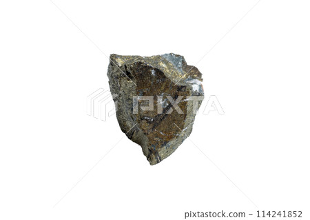 natural chalcopyrite gem stone on the white background 114241852