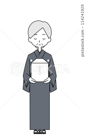 Illustration of a senior woman holding bones Illustration of a senior woman holding bones 114241929