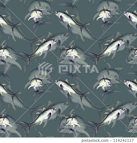 fish seamless pattern greyblue fish seamless pattern greyblue 114242117
