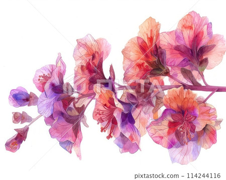 Coral Bells colorful flower watercolor isolated on white background Coral Bells colorful flower watercolor isolated on white background 114244116
