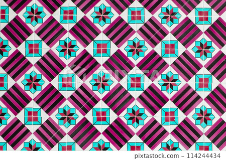 multicolor ceramic tile wall texture. Abstract background and texture for design. 114244434