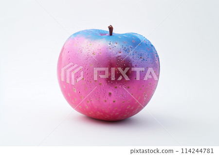 purple apple with metallic shade skin on a white background purple apple with metallic shade skin on a white background 114244781