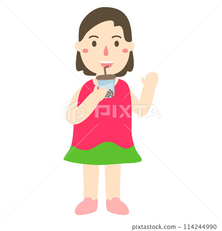 drinking takeaway bubble tea drinking takeaway bubble tea 114244990