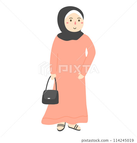fashionable girl wearing hijab  114245019