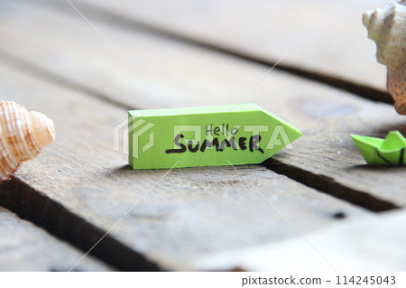 Hello summer creative concept. Background for relax season. 114245043