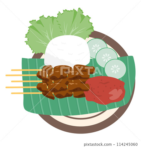 illustration of satay sate asian food 114245060