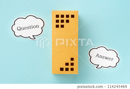 Apartment and Question & Answer Q&A in speech bubble Questions and answers 114245469