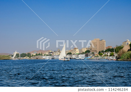 Aswan cityscape and the Nile Aswan cityscape and the Nile 114246284