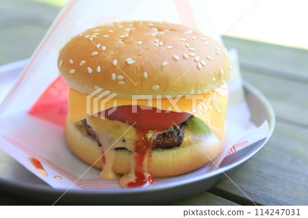 Handmade hamburgers 114247031