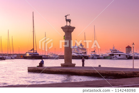 City embankment in Rhodes early summer morning. 114248098