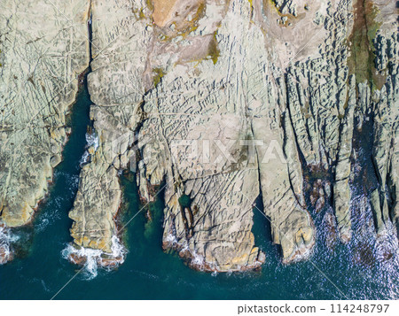 "Aomori Prefecture" Aerial photography of Senjojiki Coast using a drone "Aomori Prefecture" Aerial photography of Senjojiki Coast using a drone 114248797
