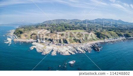 "Aomori Prefecture" Aerial photography of Senjojiki Coast using a drone "Aomori Prefecture" Aerial photography of Senjojiki Coast using a drone 114248802