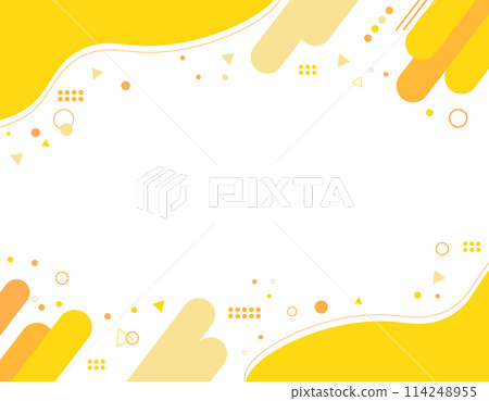 幾何圖案復古普普框材質黃色 幾何圖案復古普普框材質黃色 114248955