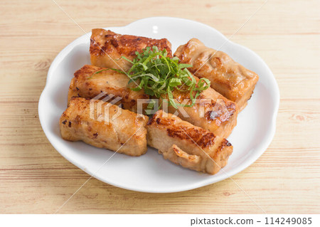 Fried tofu wrapped in pork Fried tofu wrapped in pork 114249085