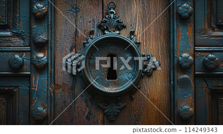 古董鎖孔背景 古董鎖孔背景 114249343