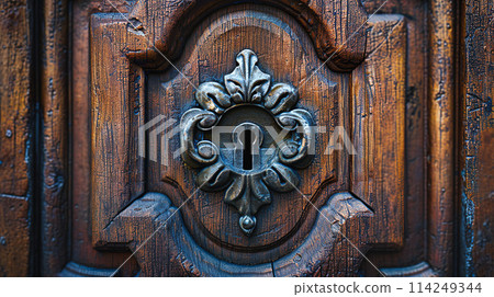 Antique Keyhole Background 114249344