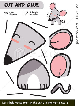 Educational paper crafting game for children: Cute and Simple Mouse Cutout Educational paper crafting game for children: Cute and Simple Mouse Cutout 114249355