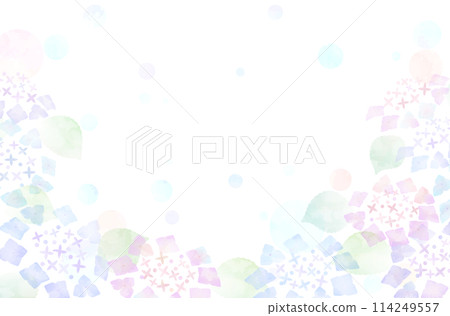 Hydrangea watercolor background horizontal 114249557
