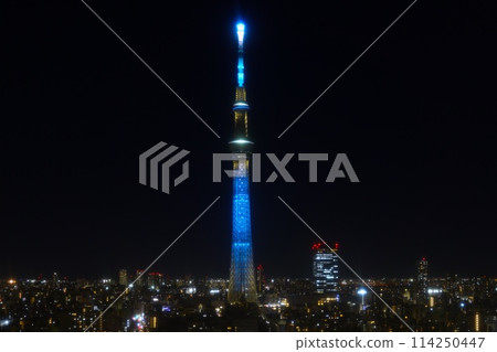 Special lighting of Sky Tree and special illumination 114250447