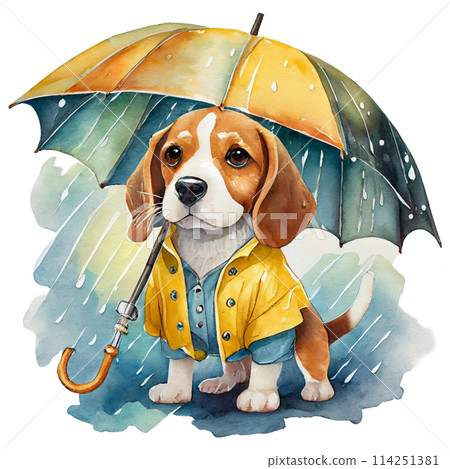 Beagle Umbrella - Watercolor