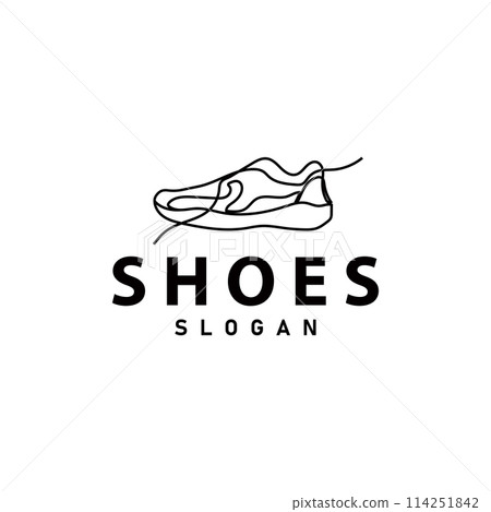Shoe Logo, Minimalist Line Style Sneaker Shoe Design Simple Fashion Product Brand Shoe Logo, Minimalist Line Style Sneaker Shoe Design Simple Fashion Product Brand 114251842