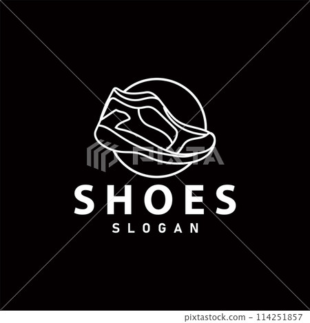 Shoe Logo, Minimalist Line Style Sneaker Shoe Design Simple Fashion Product Brand Shoe Logo, Minimalist Line Style Sneaker Shoe Design Simple Fashion Product Brand 114251857