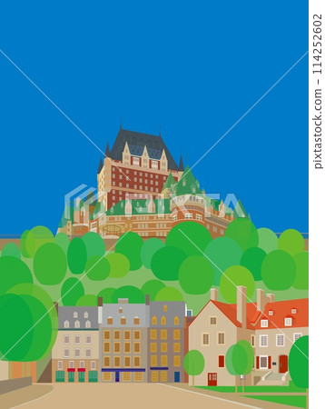 Quebec City, Canada, Chateau Frontenac, Spring scenery 114252602